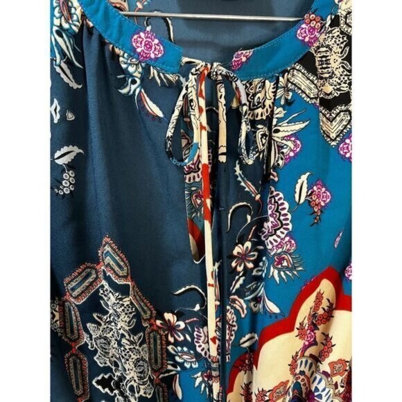 Printed Midi Dress‎ Sleeveless Smocked Waistline Small - Picture 6 of 7